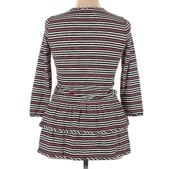 Brooks Brothers Black Red striped Girls Ruffle Shift Long Sleeve Dress Size XL N - Picture 2 of 10
